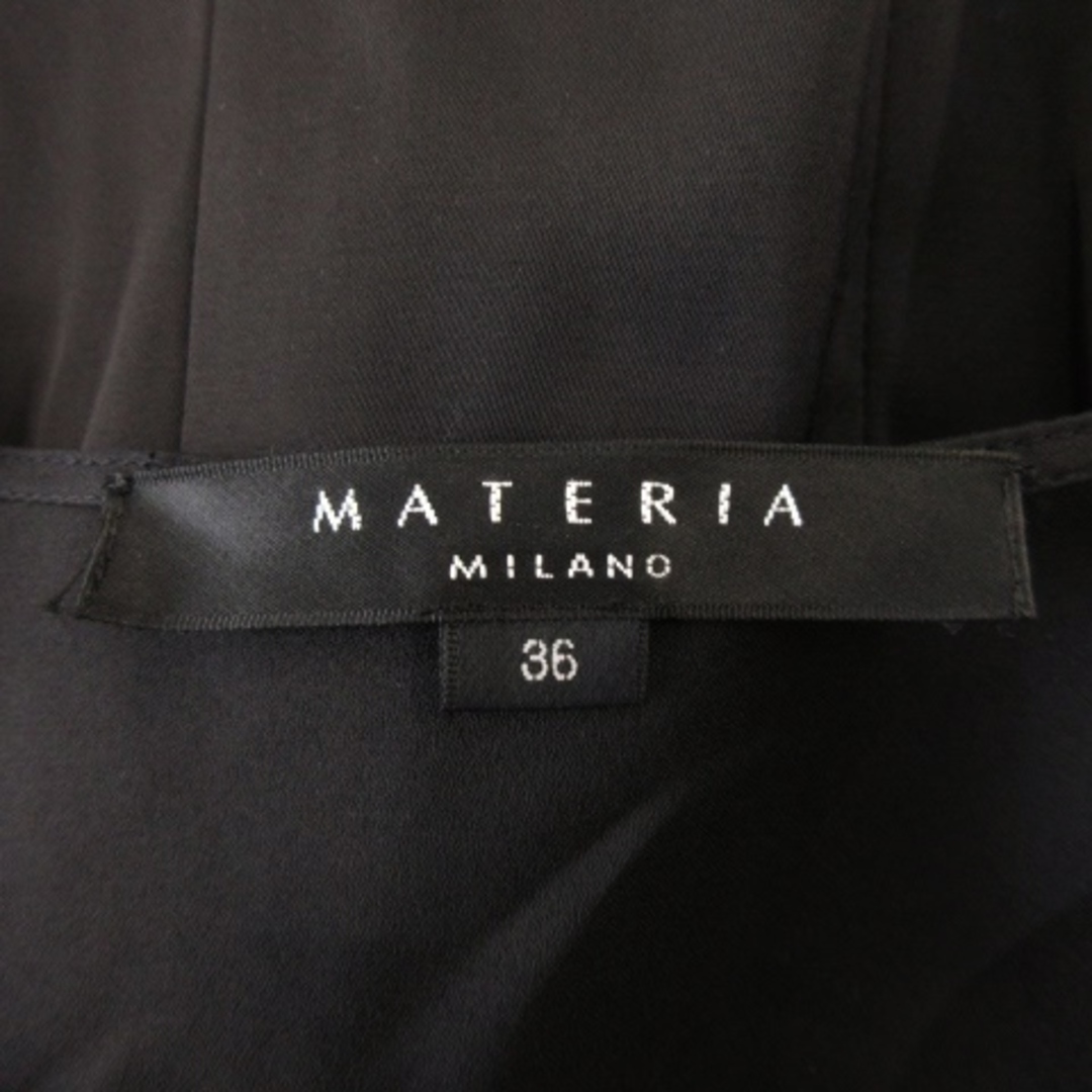 MATERIA(マテリア)のマテリア ワンピース ドッキング ひざ丈 半袖 シアー マーメイド 36 黒 レディースのワンピース(ひざ丈ワンピース)の商品写真