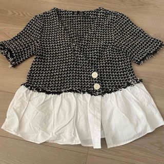 ザラ(ZARA)のZARA　トップス　ツイード(カットソー(半袖/袖なし))