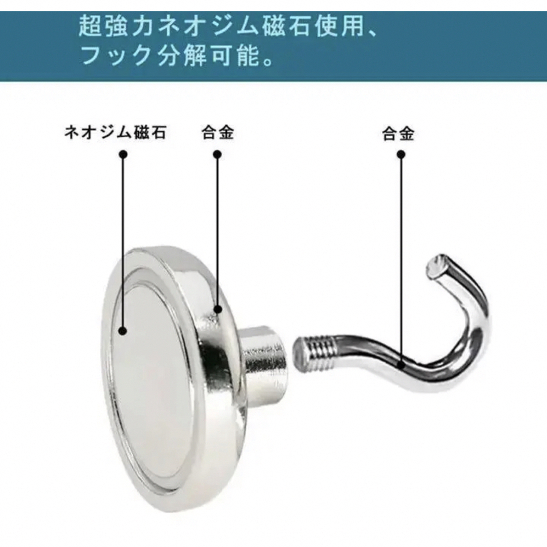 マグネットフック 超強力 5個セット おしゃれ 北欧 ネオジム磁石 マグネット インテリア/住まい/日用品のキッチン/食器(収納/キッチン雑貨)の商品写真