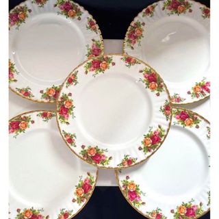 ロイヤルアルバート(ROYAL ALBERT)のロイヤルアルバート カントリーローズ　ディナー　大皿　５枚セット(食器)