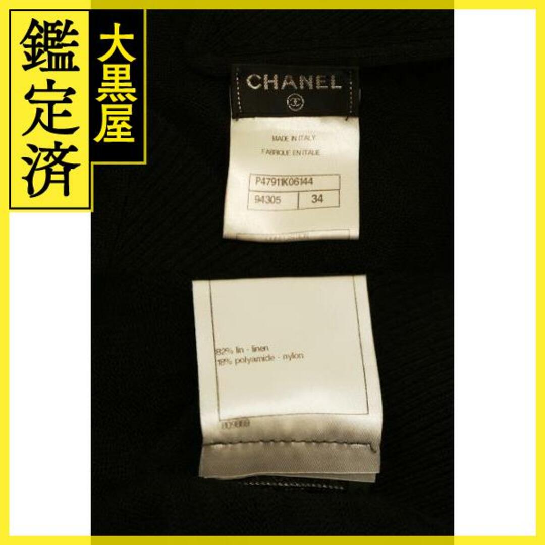 CHANEL(シャネル)のシャネル　薄手ニット　レディース34　ブラック　リネン　ナイロン【200】 レディースのトップス(ニット/セーター)の商品写真