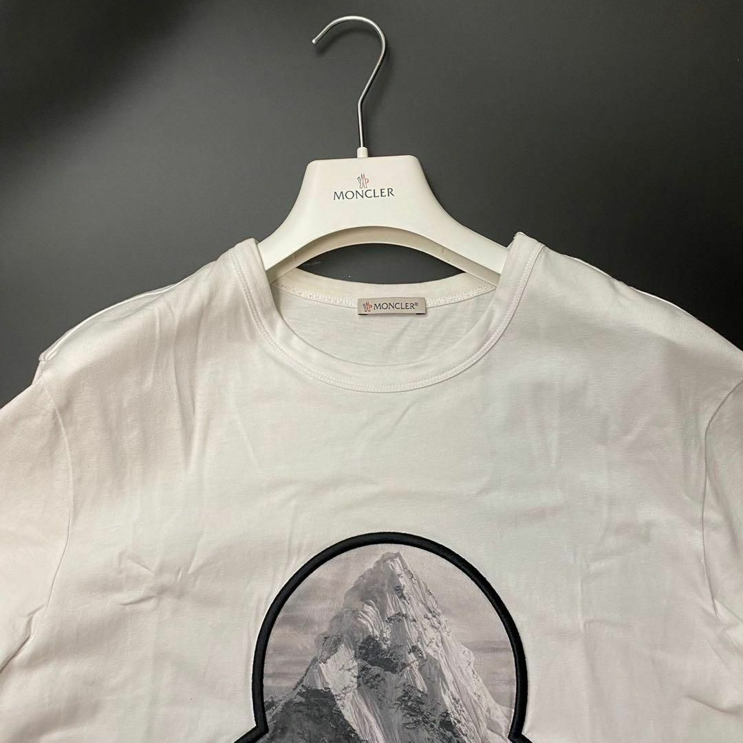 MONCLER(モンクレール)の希少L 美品 モンクレール 半袖 Tシャツ デカロゴ 袖ワッペン 白 正規品 メンズのトップス(Tシャツ/カットソー(半袖/袖なし))の商品写真