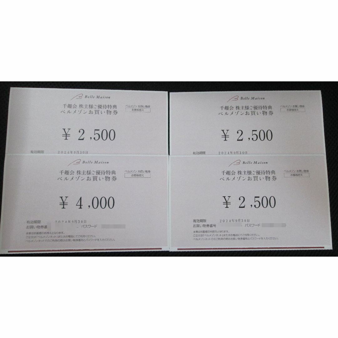 ベルメゾン(ベルメゾン)の千趣会　ベルメゾン　株主優待　11,500円分 チケットの優待券/割引券(ショッピング)の商品写真