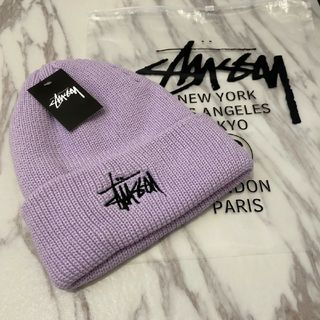 ステューシー(STUSSY)のdu Stussy ステューシー ニット帽 ② スノーボード 　 パープル(ニット帽/ビーニー)