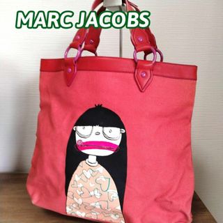 マークジェイコブス(MARC JACOBS)の【希少】マークジェイコブス　トートバッグ　キャンバス　レザー　レッド(トートバッグ)