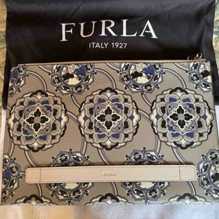 【FURLA】クラッチバッグ レザー 西陣織