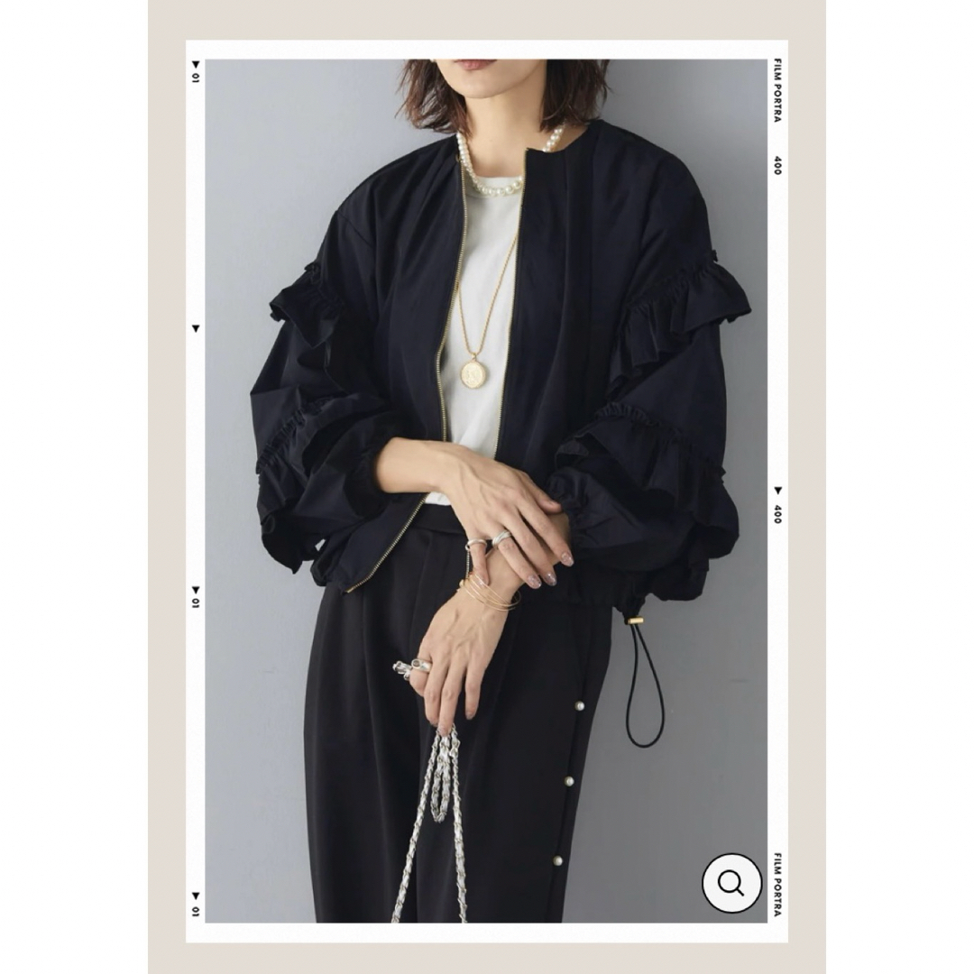 人気　フリルボリューム袖クルーネックブルゾン　frene レディースのジャケット/アウター(ブルゾン)の商品写真
