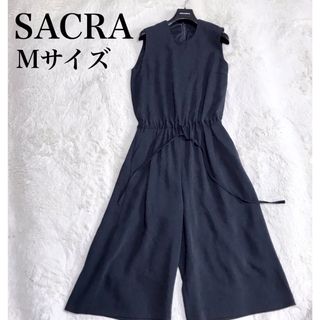 サクラ(SACRA)の美品 sacra サクラ オールインワン サロペット ガウチョ ブラック 黒(オールインワン)