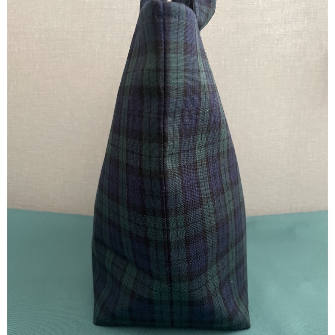 ミニトート　ブラックウォッチ　 ハンドメイドのファッション小物(バッグ)の商品写真