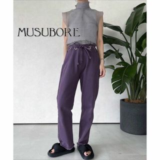 【送料無料】MUSUBORE ハトメデニムパンツ ムスボレ パープル size1(カジュアルパンツ)