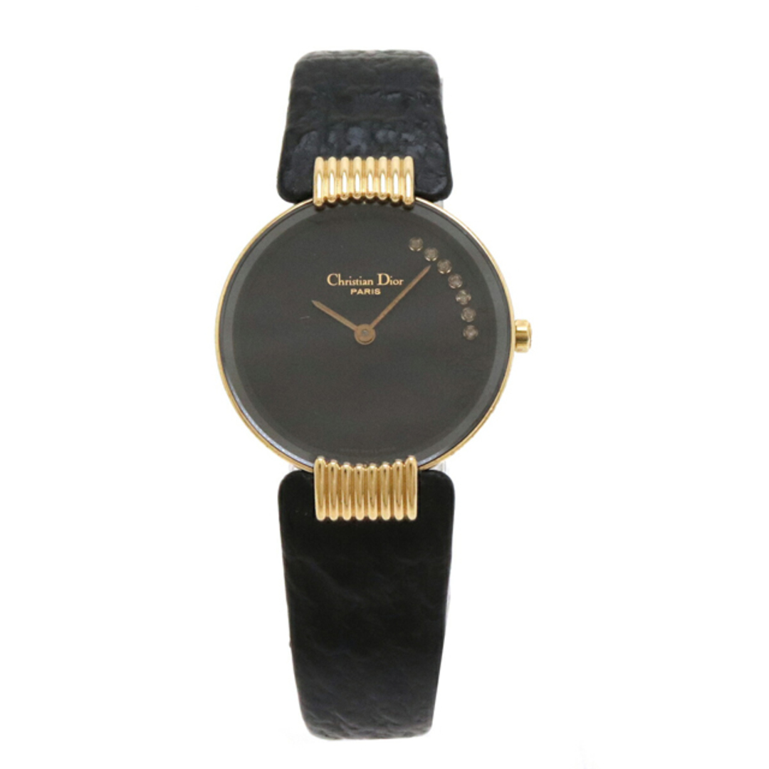 Christian Dior(クリスチャンディオール)のクリスチャン ディオール バギラ ブラック文字盤 GP （12141495） メンズの時計(腕時計(アナログ))の商品写真
