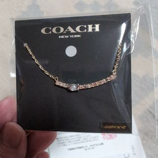 コーチ(COACH)の新品・未開封！！COACH シグネチャー パヴェバー ネックレス♪(ネックレス)