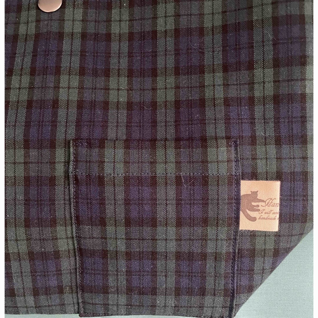 ミニトート　ブラックウォッチ　ポケット ハンドメイドのファッション小物(バッグ)の商品写真