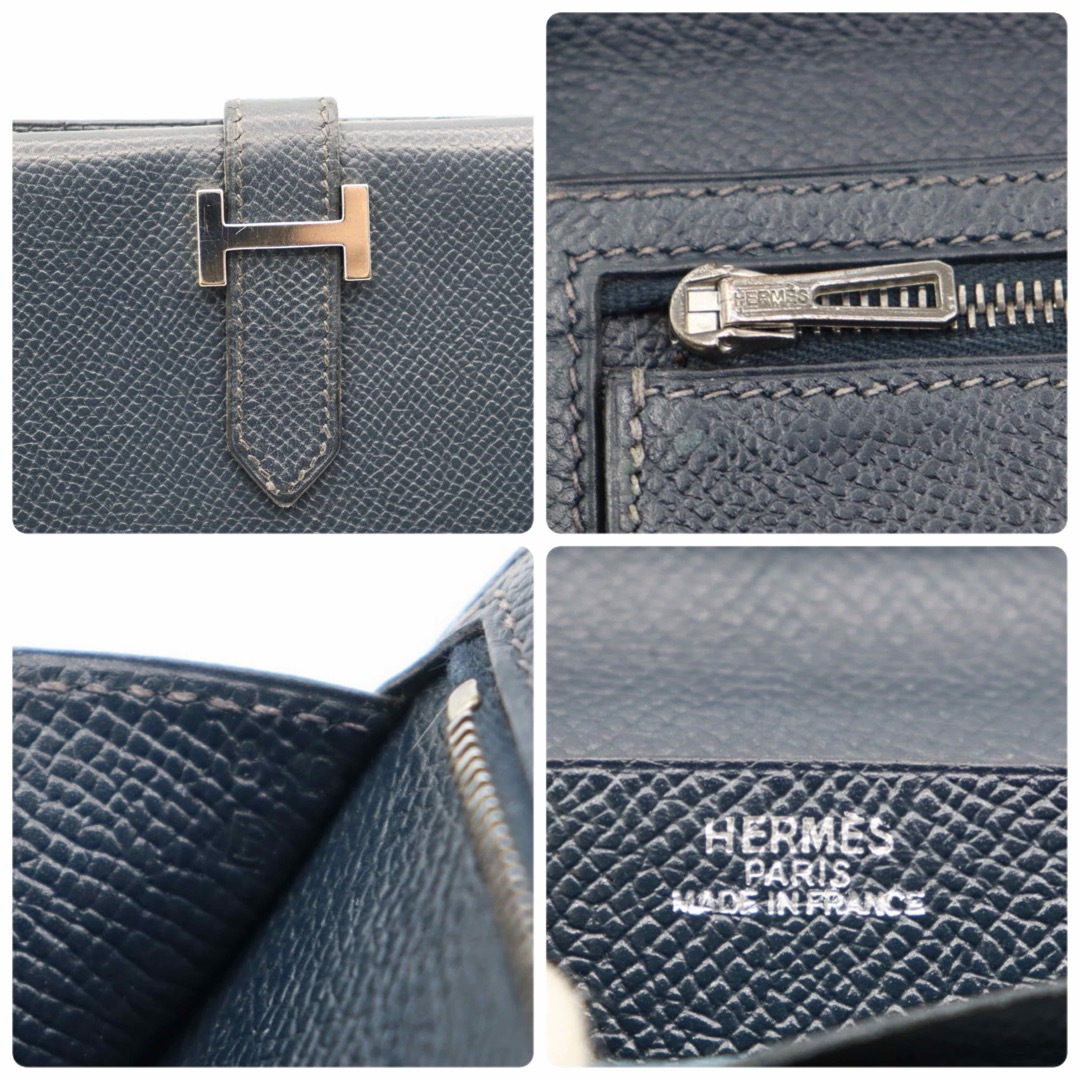 Hermes(エルメス)の美品　エルメス　べアン　ヴォーエプソン　長財布　ネイビー メンズのファッション小物(長財布)の商品写真