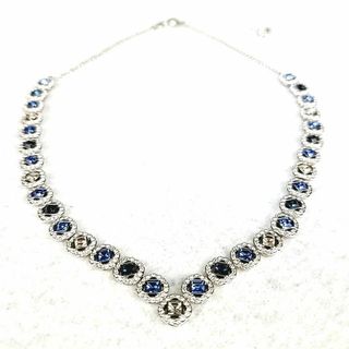 スワロフスキー(SWAROVSKI)の◇【ほぼ新品】スワロフスキー Angelic Square ネックレス ブルー(ネックレス)