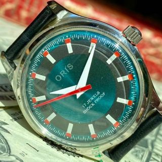 ORIS - 【レトロな色合い】オリス メンズ腕時計 グリーン レッド 手巻き ヴィンテージ