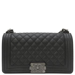 シャネル(CHANEL)のシャネル CHANEL ショルダーバッグ ボーイシャネル チェーンショルダー キャビアスキン ブラック ガンメタル金具 ランダムシリアル 黒  A67086 ランダムシリアル 【箱】【中古】(ショルダーバッグ)