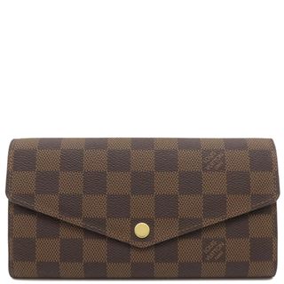 ルイヴィトン(LOUIS VUITTON)のルイヴィトン LOUIS VUITTON 長財布 ポルトフォイユ サラ ダミエキャンバス ダミエエベヌ ゴールド金具 二つ折り 茶  N63209 RFID【中古】(財布)