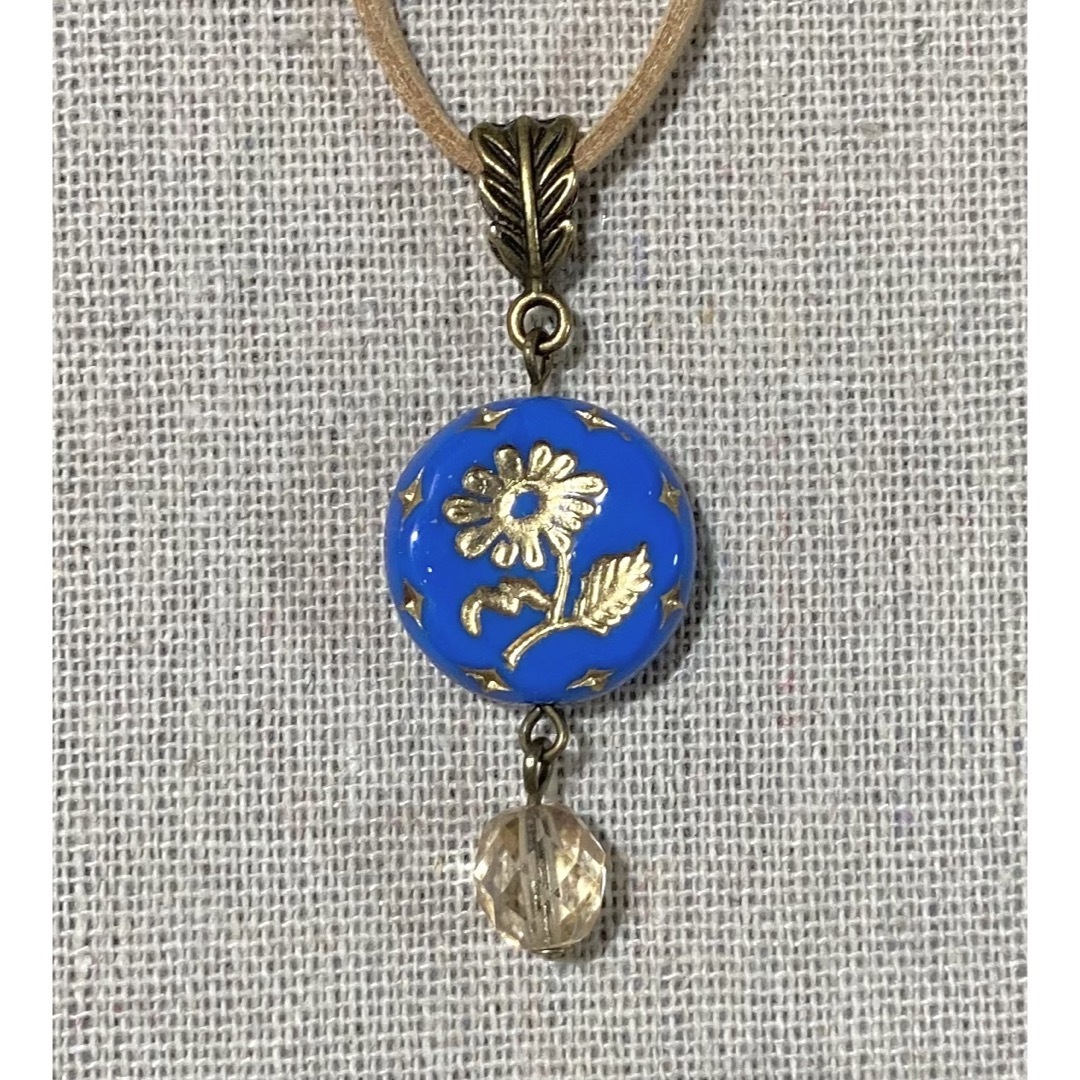 フラワー ペンダント 花 ガラスビーズ ハンドメイド no.117 ハンドメイドのアクセサリー(ネックレス)の商品写真
