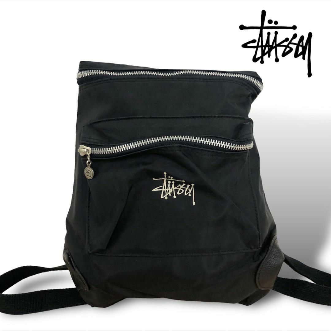 STUSSY(ステューシー)の【送料無料】OLD stussy vintage リュック ブランドロゴ 刺繍 レディースのバッグ(リュック/バックパック)の商品写真