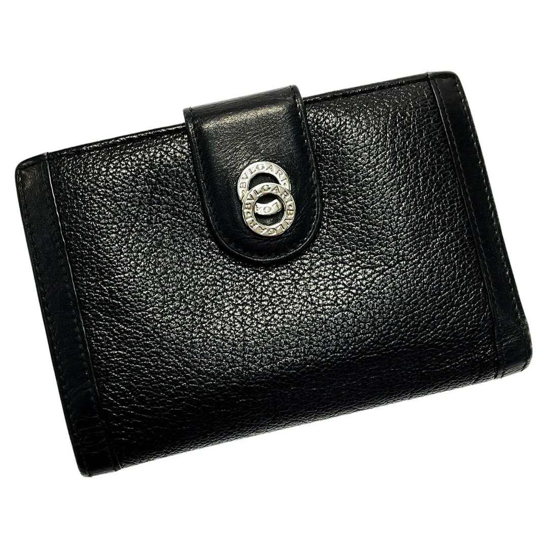 BVLGARI ブルガリ 2つ折り財布 ブラック ユニセックス レザー BVLGARI ブルガリ 2つ折り財布 ブラック ユニセックス レザー