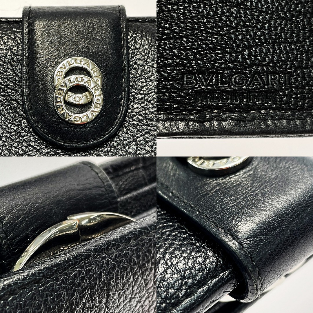 BVLGARI ブルガリ 2つ折り財布 ブラック ユニセックス レザー BVLGARI ブルガリ 2つ折り財布 ブラック ユニセックス レザー