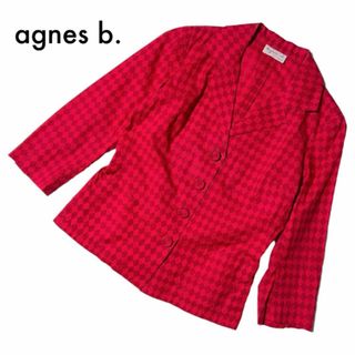 agnes b. - アニエスベー シャツジャケット 38 M 日本製 赤 チェック柄 派手 春夏