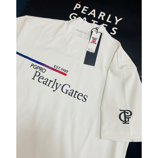 パーリーゲイツ(PEARLY GATES)の新品 パーリーゲイツ ベアカノコ半袖ハイネックカットソー(4)M/白 最新モデル(ウエア)