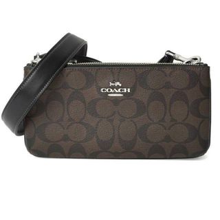 コーチ(COACH)の新品 コーチ COACH ショルダーバッグ DOUBLE ZIP CROSSBODY ブラウン/ブラック(ショルダーバッグ)