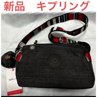 キプリング(kipling)の新品　キプリング　ミニショルダーバッグ　タイシルク風ブラック(ショルダーバッグ)