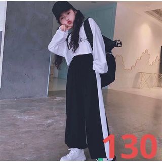 KSEA054子供服 セットアップ ダンスウエア トップス+ズボン 2点セット(Tシャツ/カットソー)