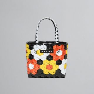 マルニ(Marni)の新品　マルニマーケット　サンフラワー　かごバッグ　ウーブン　ブラック　キッズ(かごバッグ/ストローバッグ)