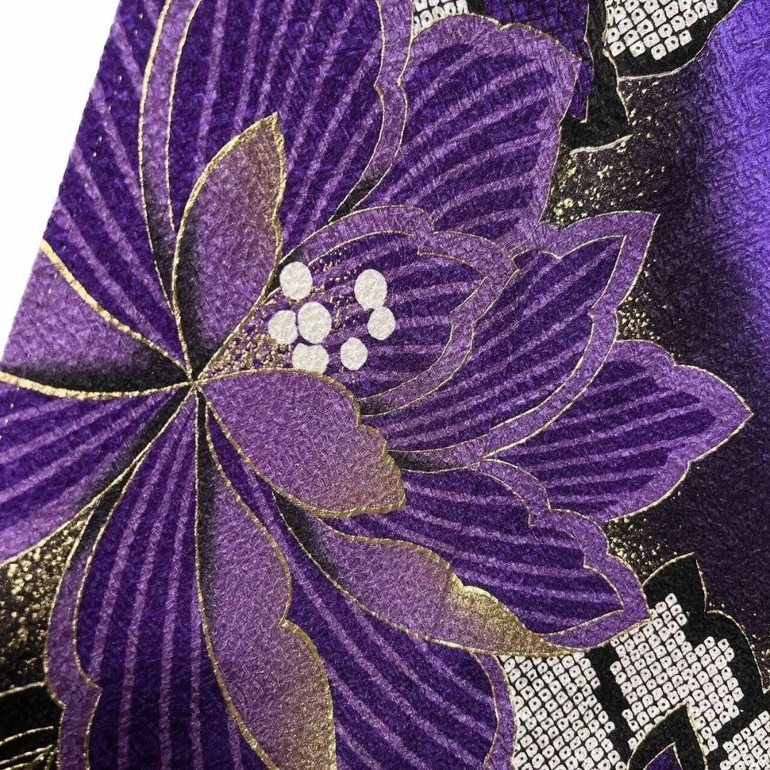 襦袢セット　刺繍　金彩　紗綾形地紋　鹿の子模様　花模様 振袖　034w レディースの水着/浴衣(その他)の商品写真