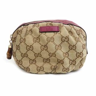 グッチ(Gucci)のグッチ GUCCI ポーチ マルチケース バンブー GGキャンバス キャンバス/レザー ベージュ/パープル ゴールド レディース 346175 送料無料【中古】 e58514f(ポーチ)