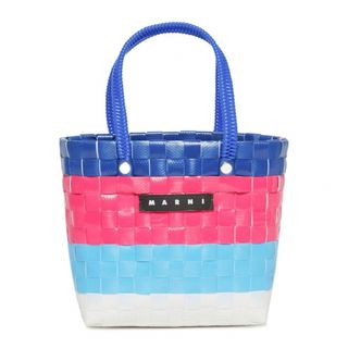 マルニ(Marni)の新品　マルニ　サンデーバッグ　かごバッグ　ボーダー柄　マイクロミニバスケット(かごバッグ/ストローバッグ)