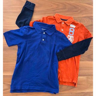 ギャップキッズ(GAP Kids)のGAP KIDS ギャップキッズ ポロシャツ 140 2枚セット 半袖長袖 美品(Tシャツ/カットソー)