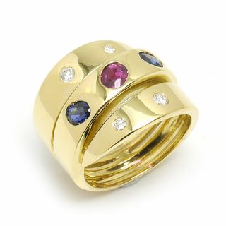 ヴァンクリーフアンドアーペル(Van Cleef & Arpels)のヴァンクリーフ&アーペル ルビーサファイアリング 約8号 18K 4Pダイヤ(リング(指輪))