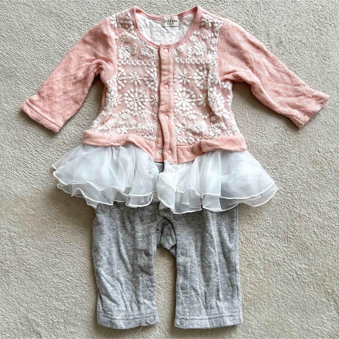 kid’s zoo(キッズズー)の女の子　ロンパース　カバーオール　ベビー服　 キッズ/ベビー/マタニティのベビー服(~85cm)(カバーオール)の商品写真