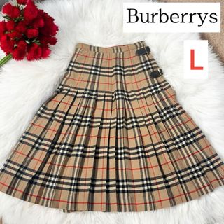 BURBERRY - Burberry ノバチェック ウールロングスカート XSから Sの 