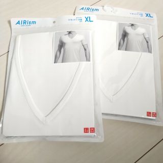 ユニクロ(UNIQLO)の【新品】2枚セット UNIQLO エアリズム VネックT 半袖(その他)