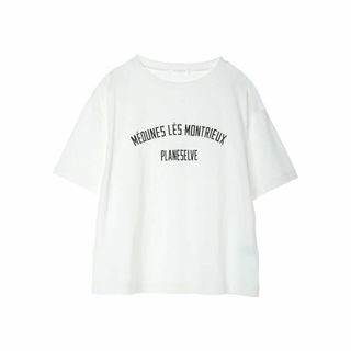 グリーンパークス(green parks)の【オフホワイト】キレイ目カレッジボックスTシャツ 24SS/ロゴ/半袖/レディース/ベーシック/綿100%(カットソー(長袖/七分))