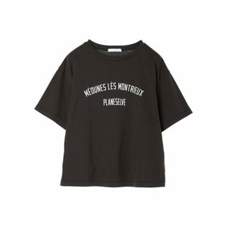 グリーンパークス(green parks)の【ダークグレー】キレイ目カレッジボックスTシャツ 24SS/ロゴ/半袖/レディース/ベーシック/綿100%(カットソー(長袖/七分))