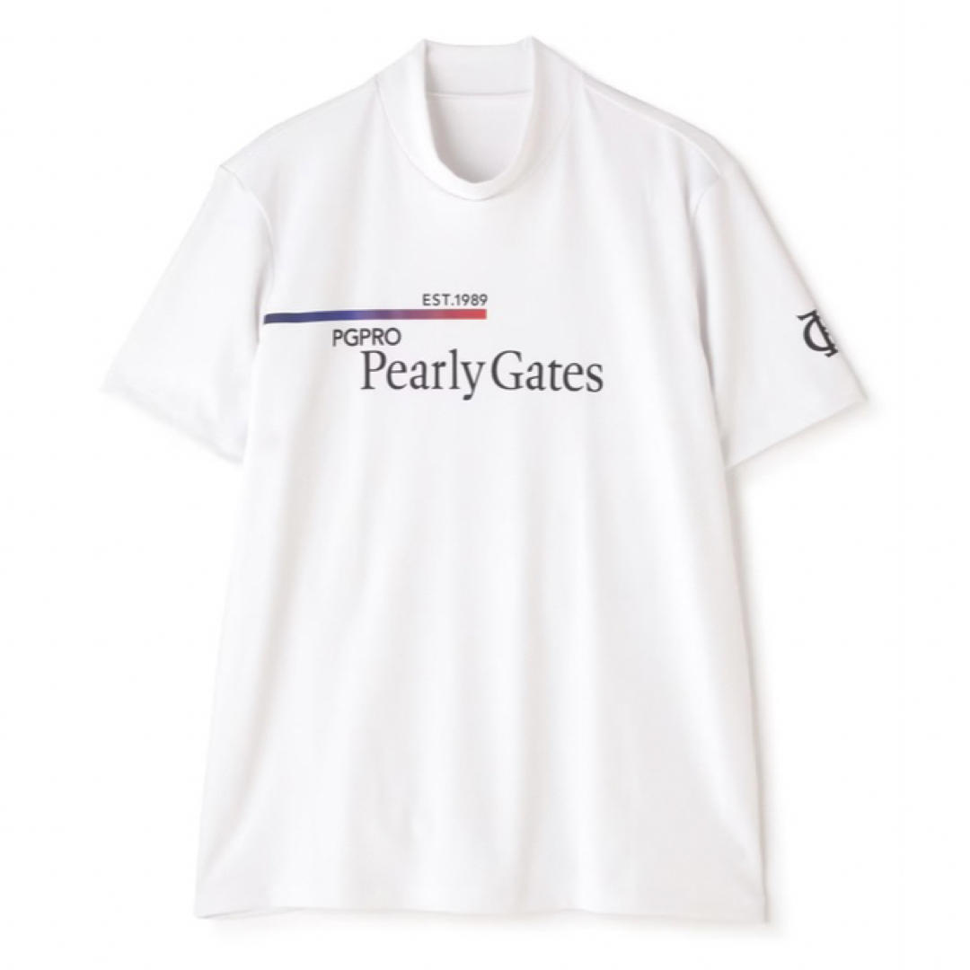 PEARLY GATES(パーリーゲイツ)の新品 パーリーゲイツ ベアカノコ半袖ハイネックカットソー(7)3L白 最新モデル スポーツ/アウトドアのゴルフ(ウエア)の商品写真