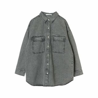 グリーンパークス(green parks)の【杢グレー】ELENCARE DUE デニムロングスリーブシャツ 24SS/春/長袖/オーバーサイズ/体型カバー/レディース(ミニワンピース)