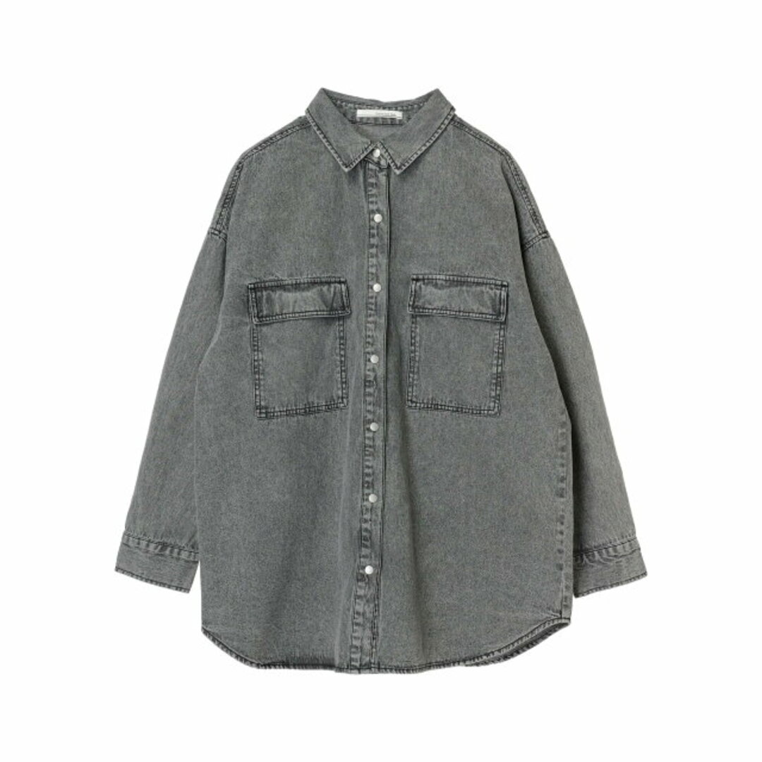 green parks(グリーンパークス)の【杢グレー】【F】ELENCARE DUE デニムロングスリーブシャツ 24SS/春/長袖/オーバーサイズ/体型カバー/レディース レディースのワンピース(ミニワンピース)の商品写真