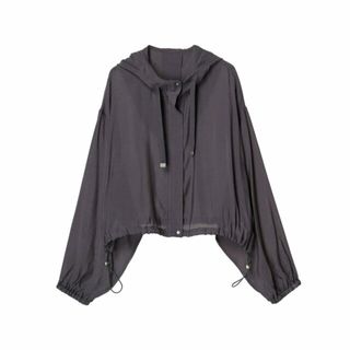 グリーンパークス(green parks)の【チャコールグレー】ELENCARE DUE シアーマウンテンパーカー 24SS/アウトドア/ZIP/透け感/ドロスト(その他)