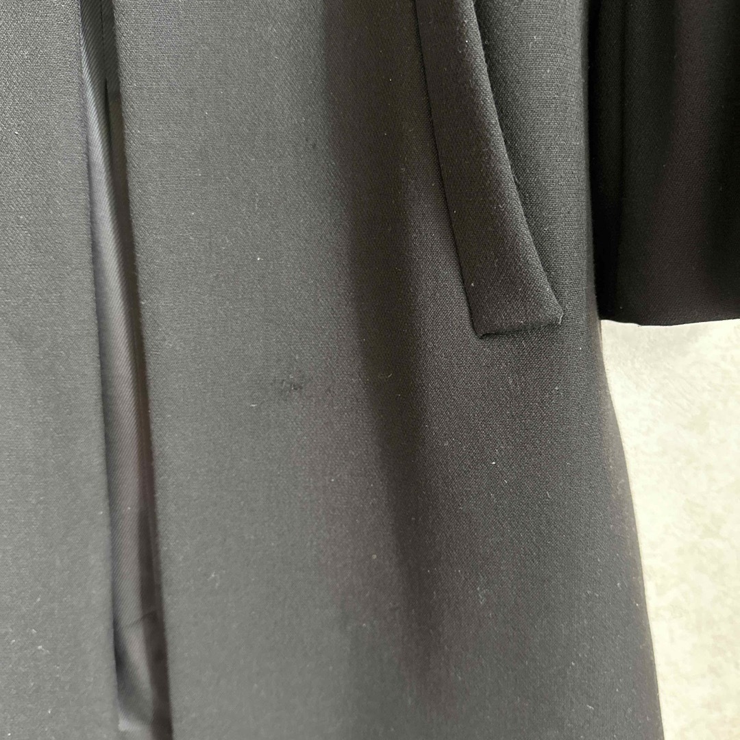 ZARA(ザラ)のZARA  フリル　コート　ブラック　XS レディースのジャケット/アウター(ロングコート)の商品写真