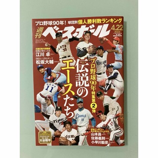 最新号　週刊ベースボール ２０２４年４月２２　プロ野球90年　特集　伝説のエース(趣味/スポーツ)