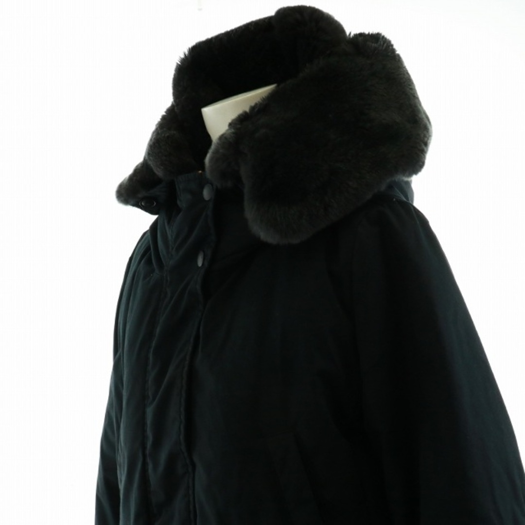 WOOLRICH(ウールリッチ)のウールリッチ ダウンコート コクーンパーカー ミドル ラビットファー S 黒 レディースのジャケット/アウター(ダウンコート)の商品写真