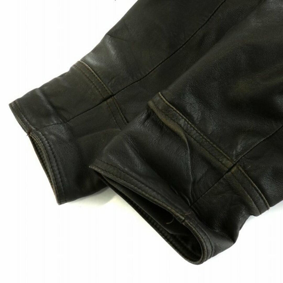 THE EMPORIUM(ジエンポリアム)のTHE EMPORIUM レザージャケット 革ジャン シングル ミドル 48 黒 メンズのジャケット/アウター(その他)の商品写真